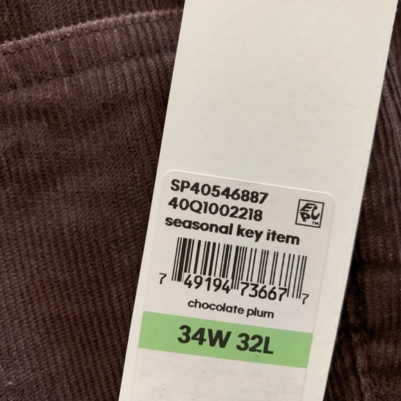 CALVIN KLEIN SLIM FIT CORDUROY PANTS - NWT - 32L - Picture 5 of 5